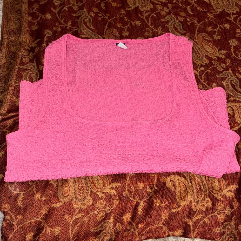 Old Navy Pink Textured Tank Top